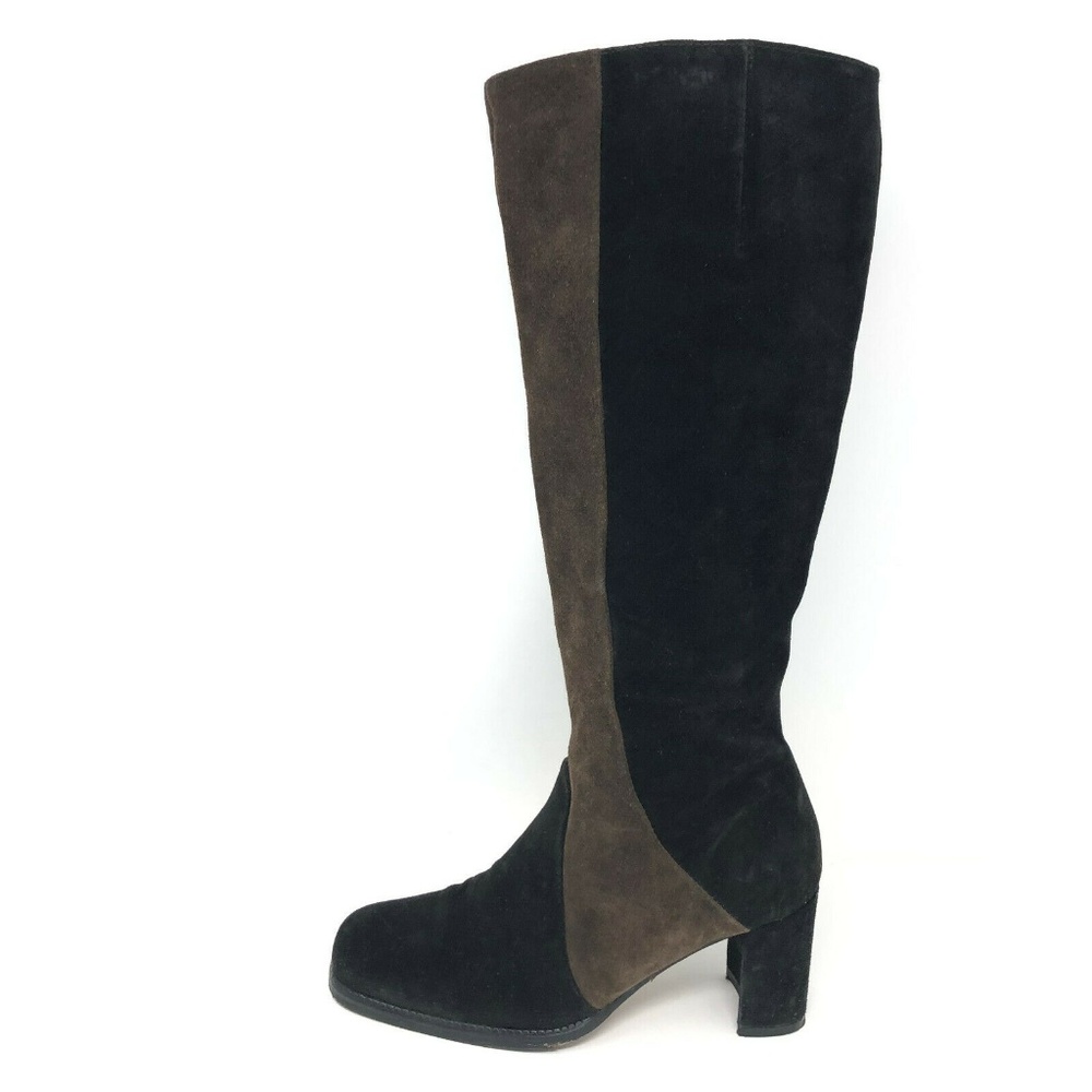 Aquatalia Womens Tall Suede Boots Black Brown 6.5